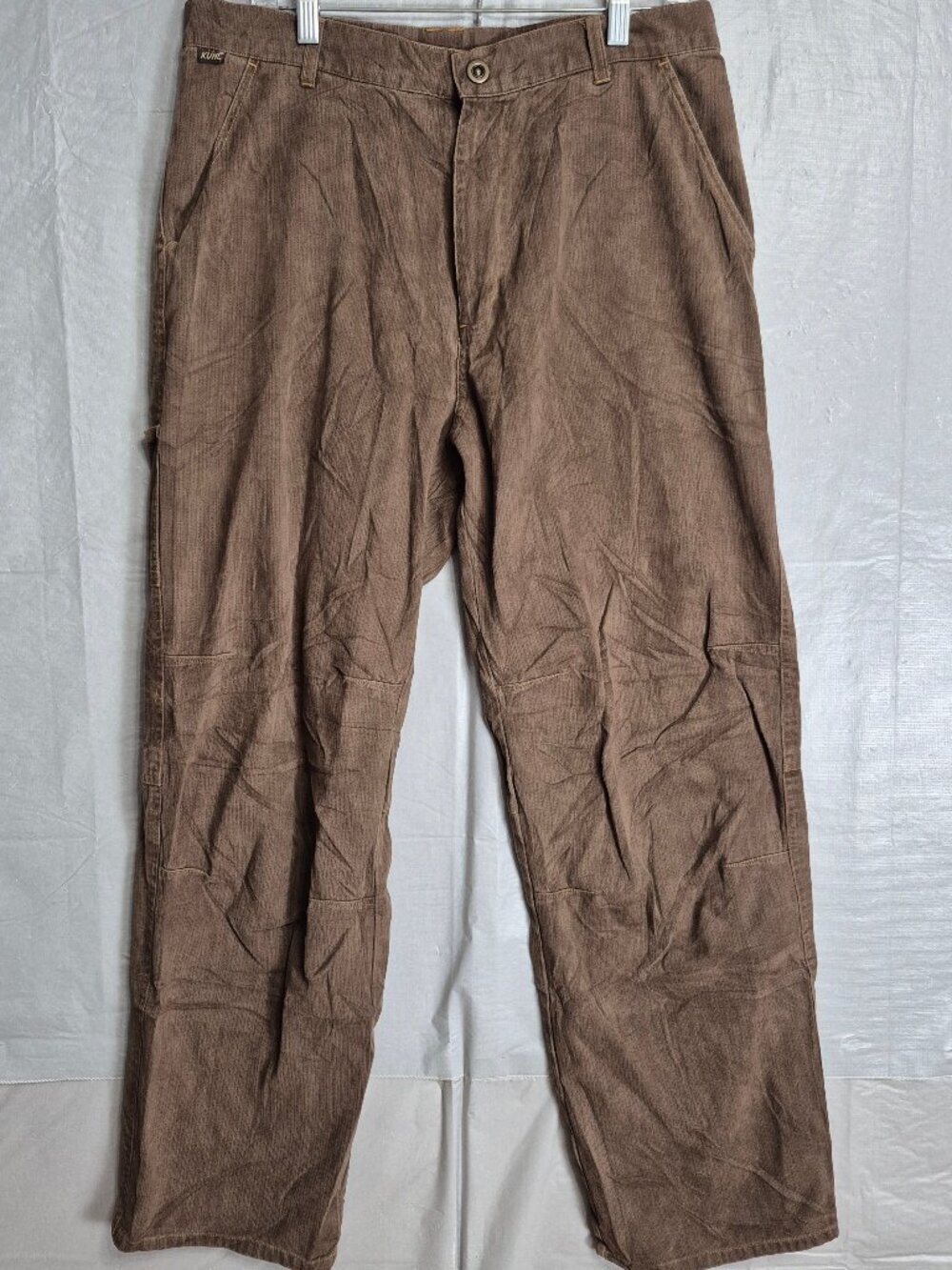 Kuhl Utility Baggy Pants Brown Mens Size 34x32 Outdoor Y2K Reinforced knee